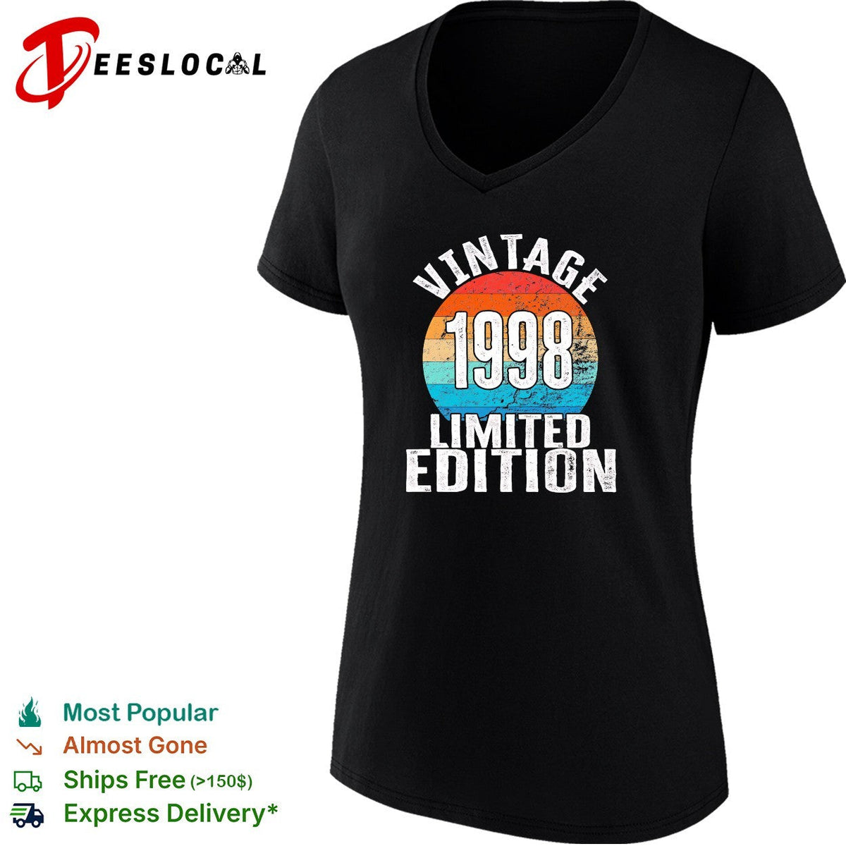 Vintage 1998 limited edition birthday shirt Unisex