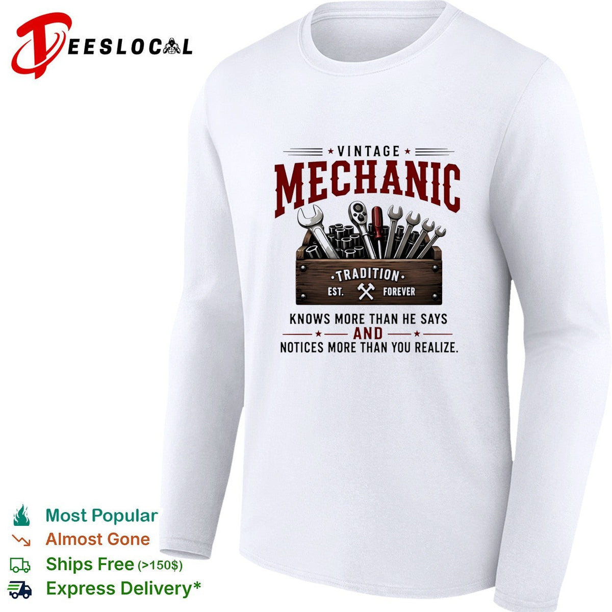 Vintage mechanic knows more than he says and notices more than you realize shirt Unisex