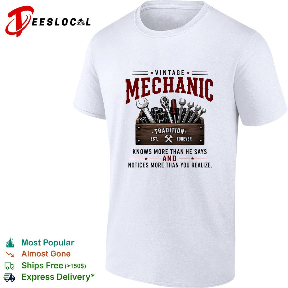Vintage mechanic knows more than he says and notices more than you realize shirt Unisex