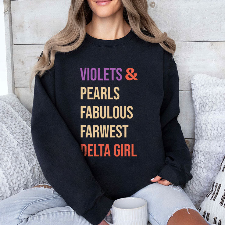 Violets And Pearls Fabulous Farwest Delta Girl T Shirt Unisex