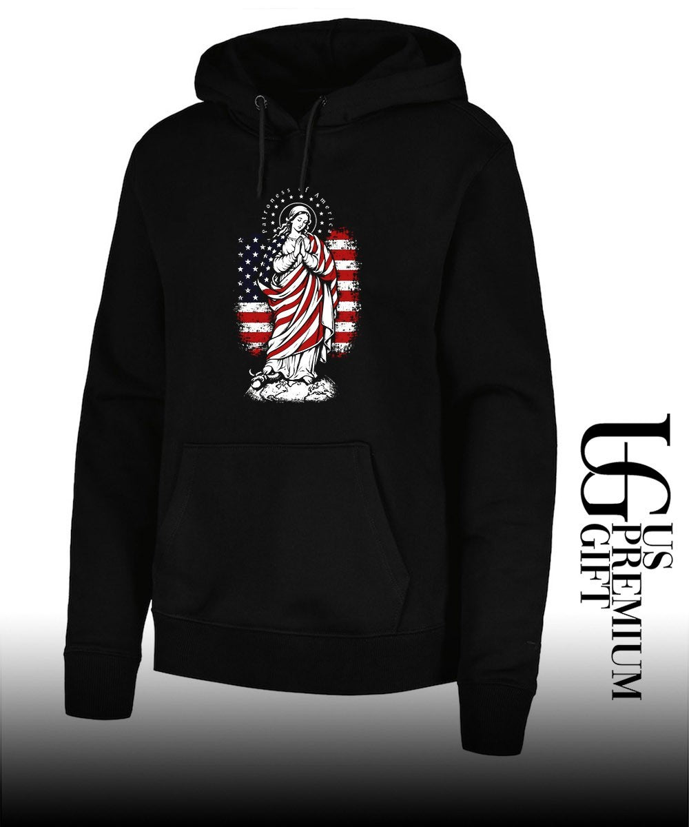 Virgin Mary Patroness of America Flag Earth Snake Religious Catholic Devotional shirt Unisex