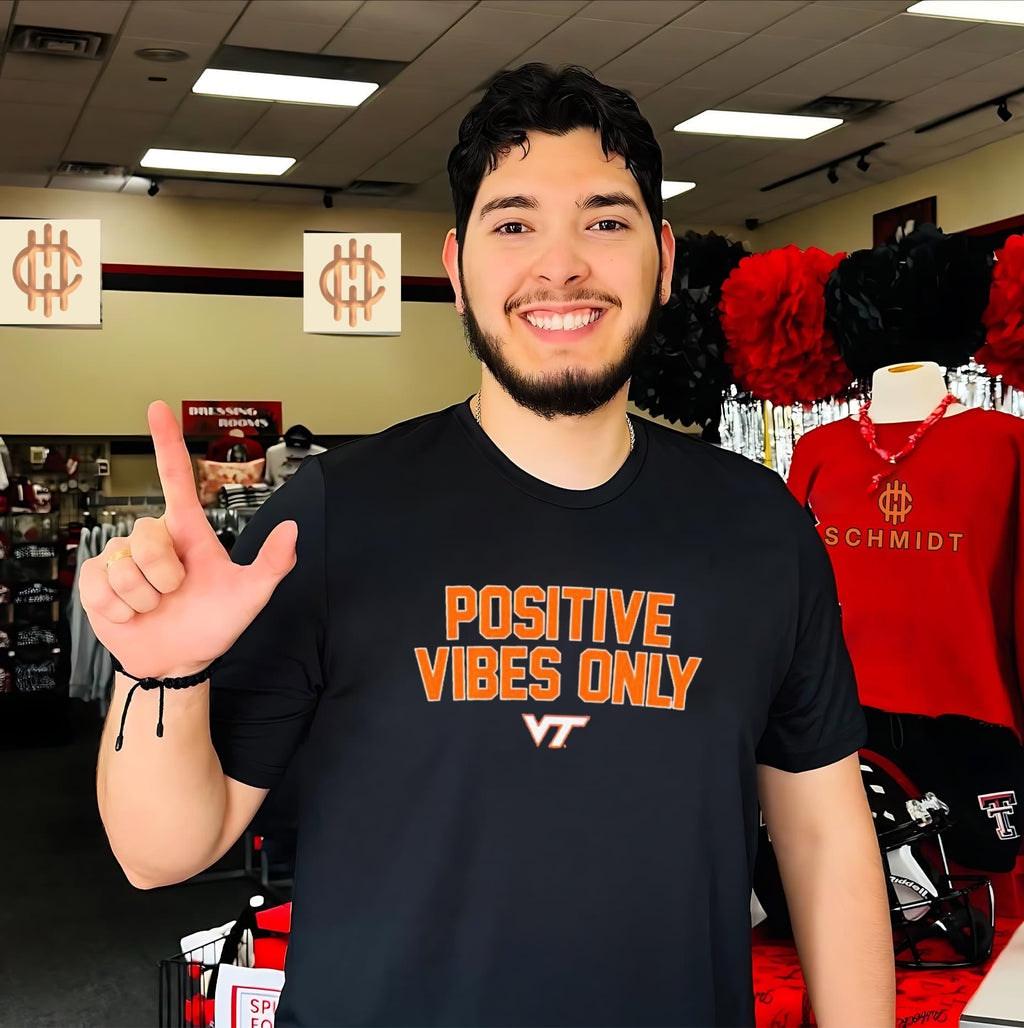 Virginia Tech Hokies Positive Vibes Only logo Shirt Unisex