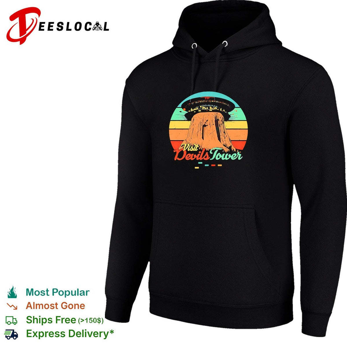Visit Devils Tower UFO retro shirt Unisex
