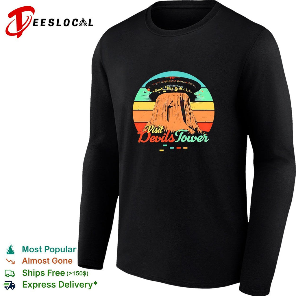 Visit Devils Tower UFO retro shirt Unisex