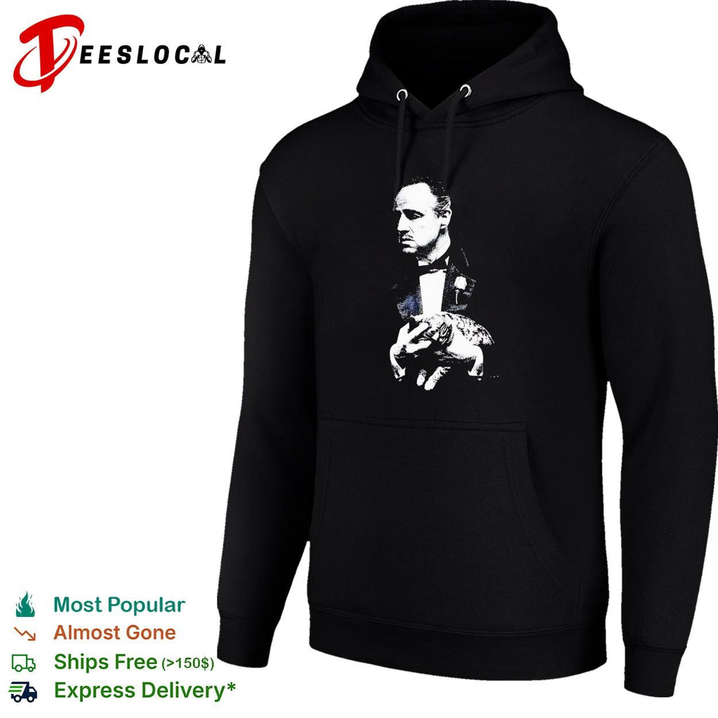 Vito Corleone The Godfather holding cat black white portrait shirt Unisex