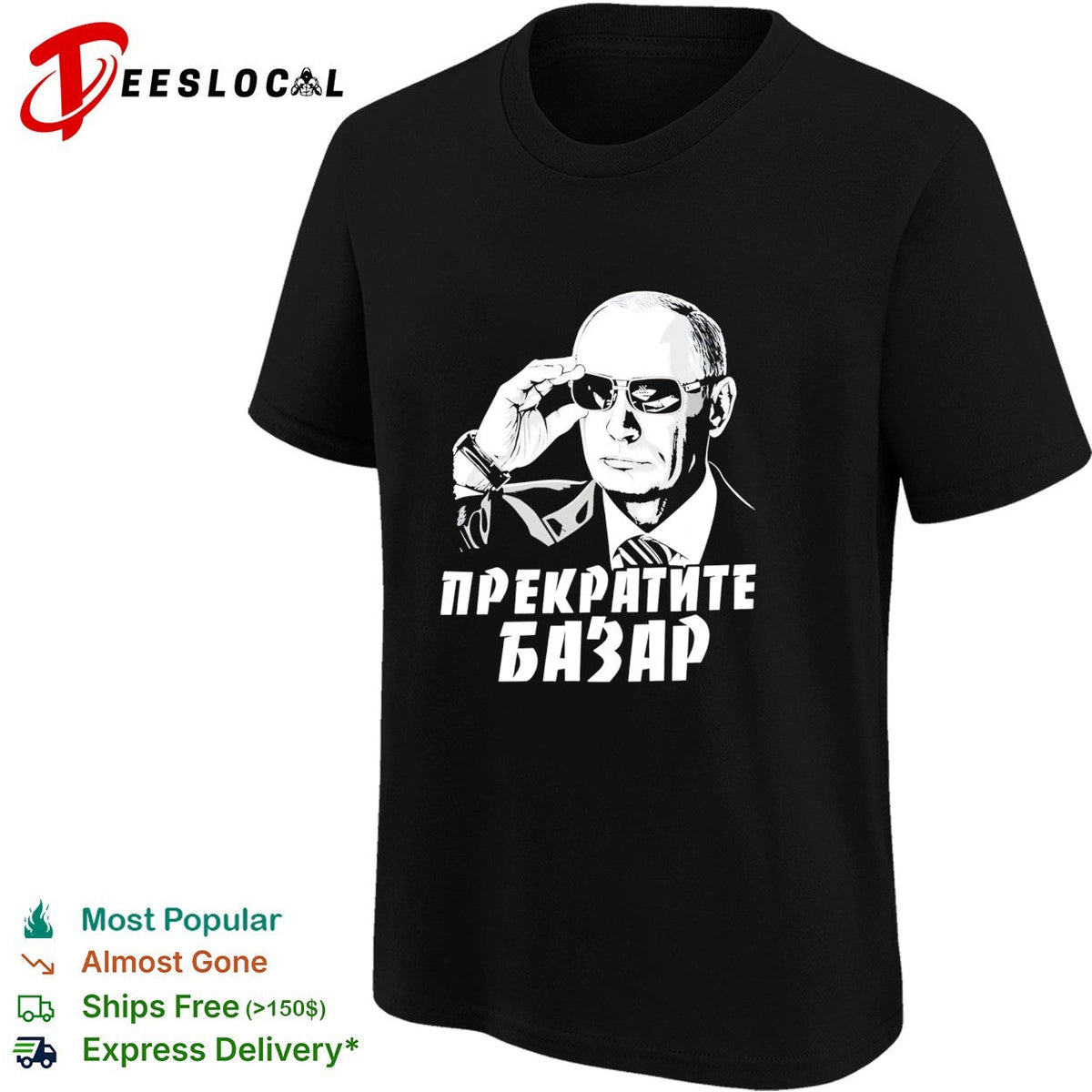 Vladimir Putin wearing sunglasses stop the chatter shirt Unisex