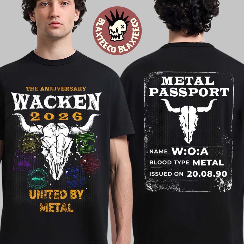 Wacken Open Air 2026 Festival The Anniversary Merch Metal Passport Unisex