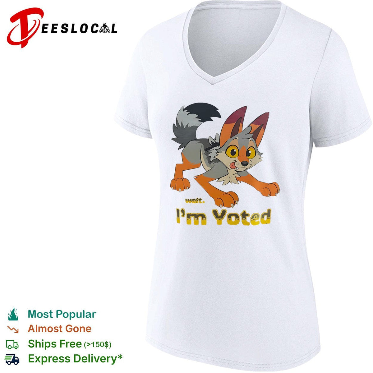 Wait I’m Voted Fox Character Furry shirt Unisex