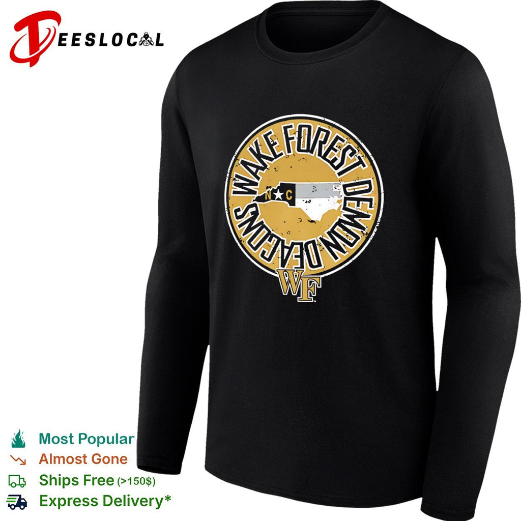 Wake Forest Demon Deacons North Carolina Map Logo WF shirt Unisex
