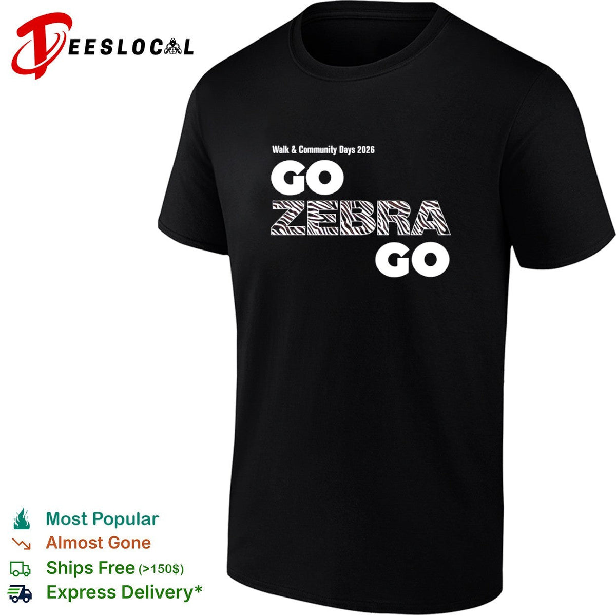Walk community days 2026 go zebra go animal print shirt Unisex
