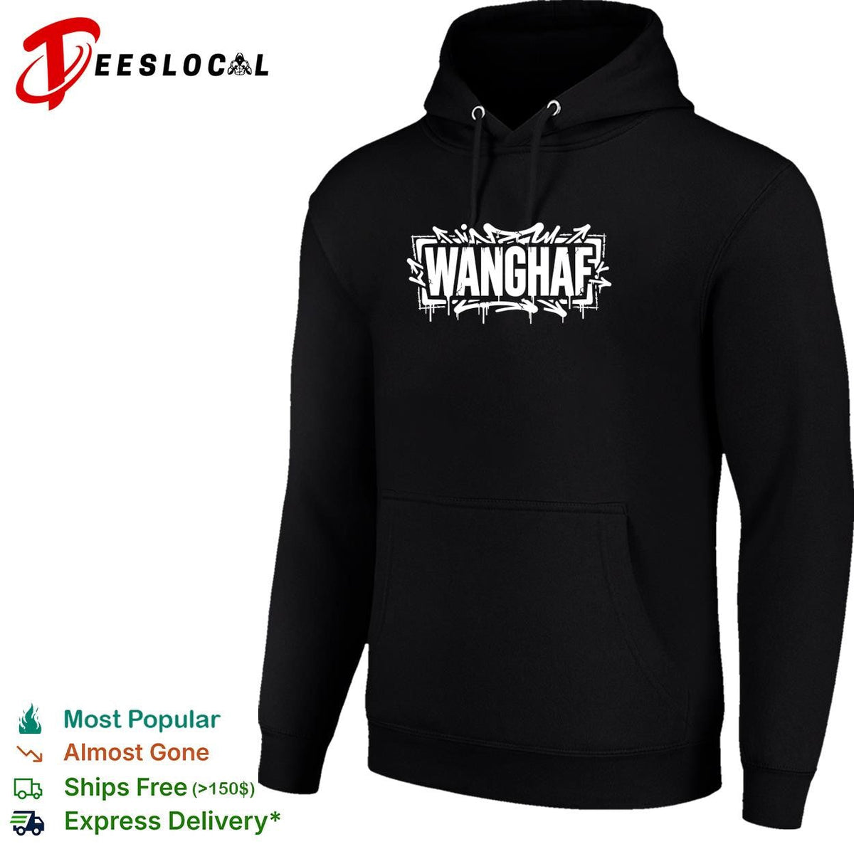Wanghaf graffiti style bold text graphic shirt Unisex