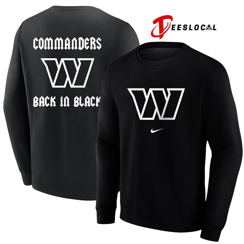 Washington Commanders back in black logo shirt Unisex