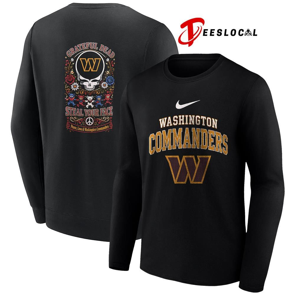 Washington Commanders x Grateful Dead steal your face peace love logo shirt Unisex