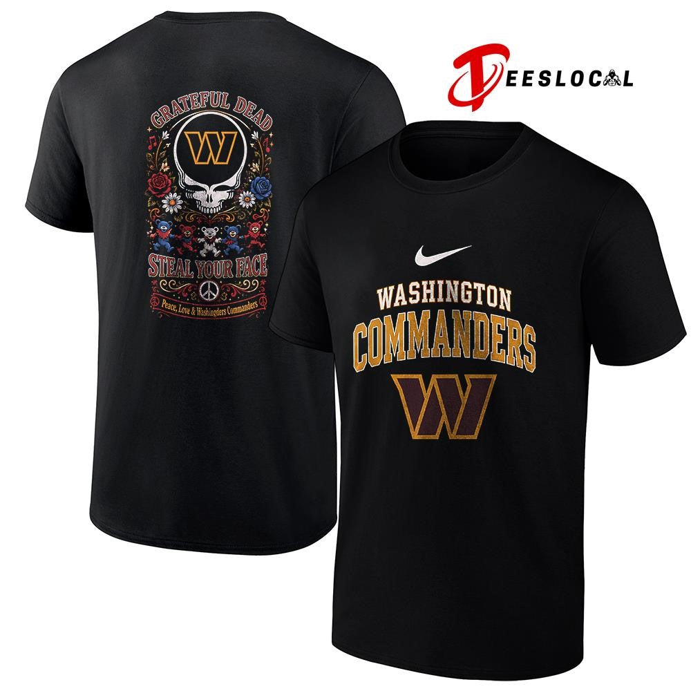 Washington Commanders x Grateful Dead steal your face peace love logo shirt Unisex