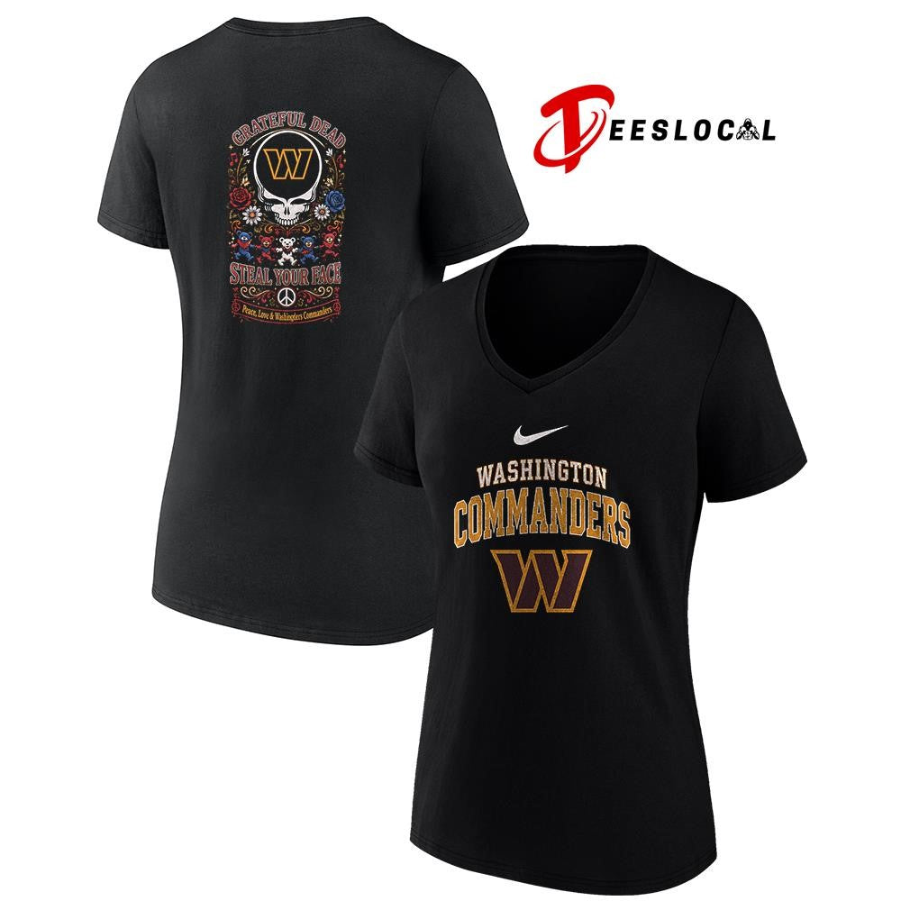 Washington Commanders x Grateful Dead steal your face peace love logo shirt Unisex