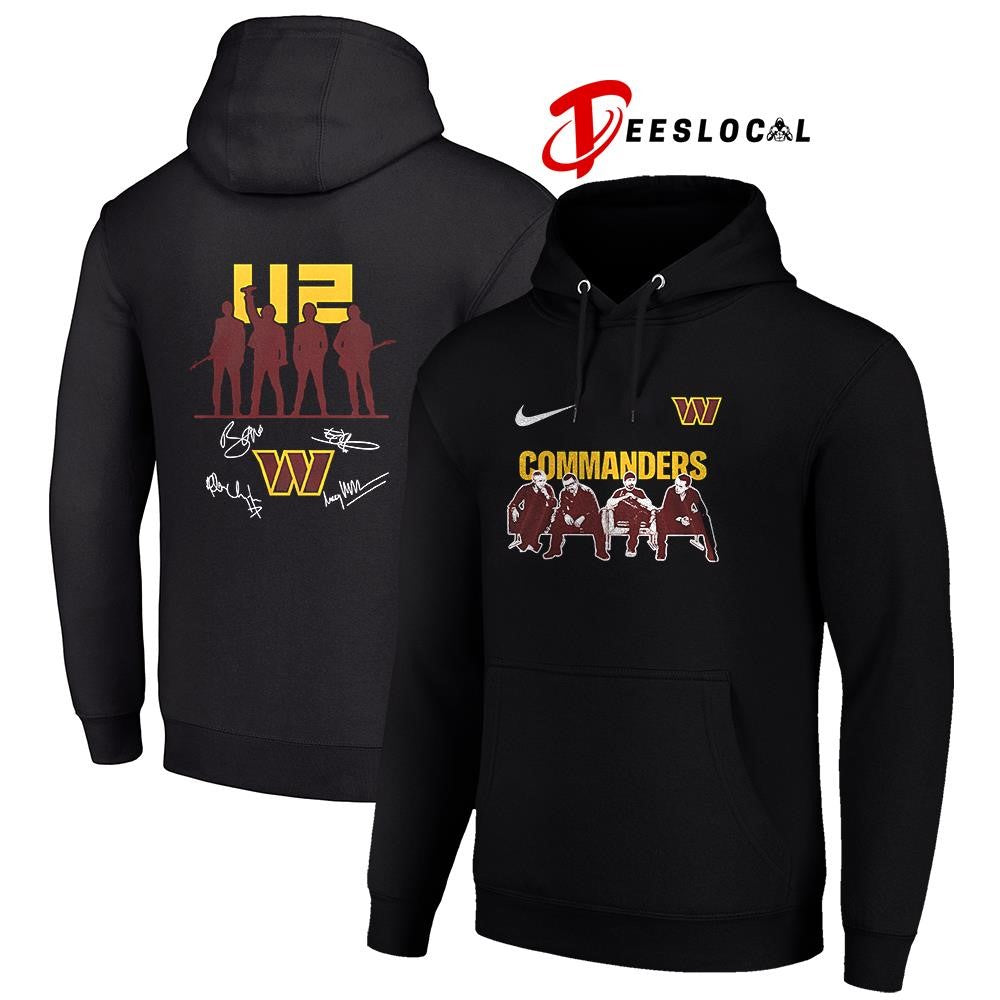 Washington Commanders x U2 band signature silhouette shirt Unisex