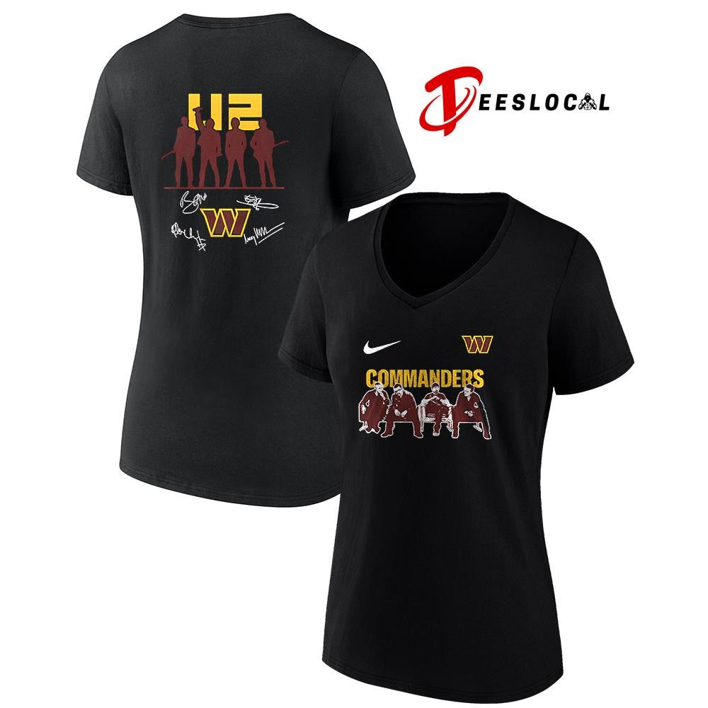 Washington Commanders x U2 band signature silhouette shirt Unisex