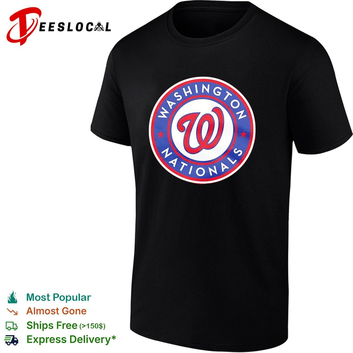Washington Nationals curly W circle star baseball logo shirt Unisex