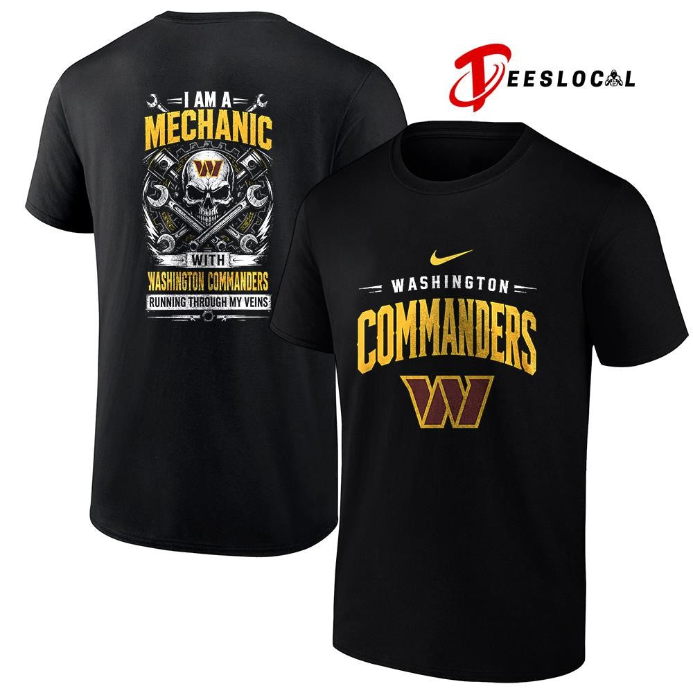 WashingtonCommandersIamamechanicrunningthroughmyveinsskeletonshirt Unisex