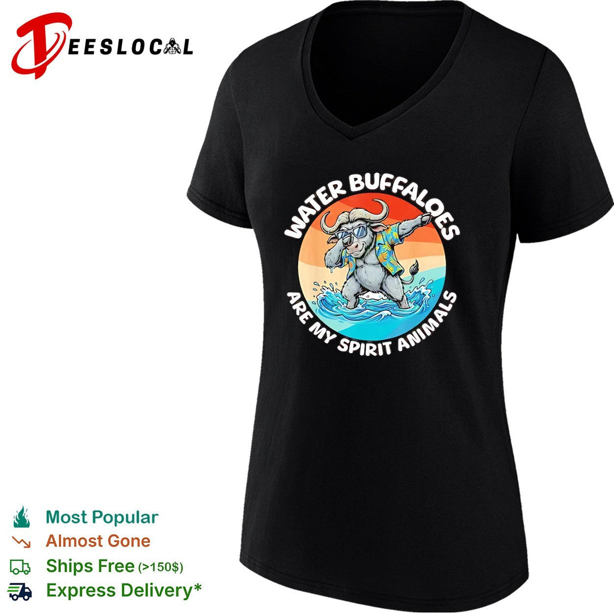 Water Buffaloes are my spirit animals dabbing tropical sunset water buffalo shirt Unisex