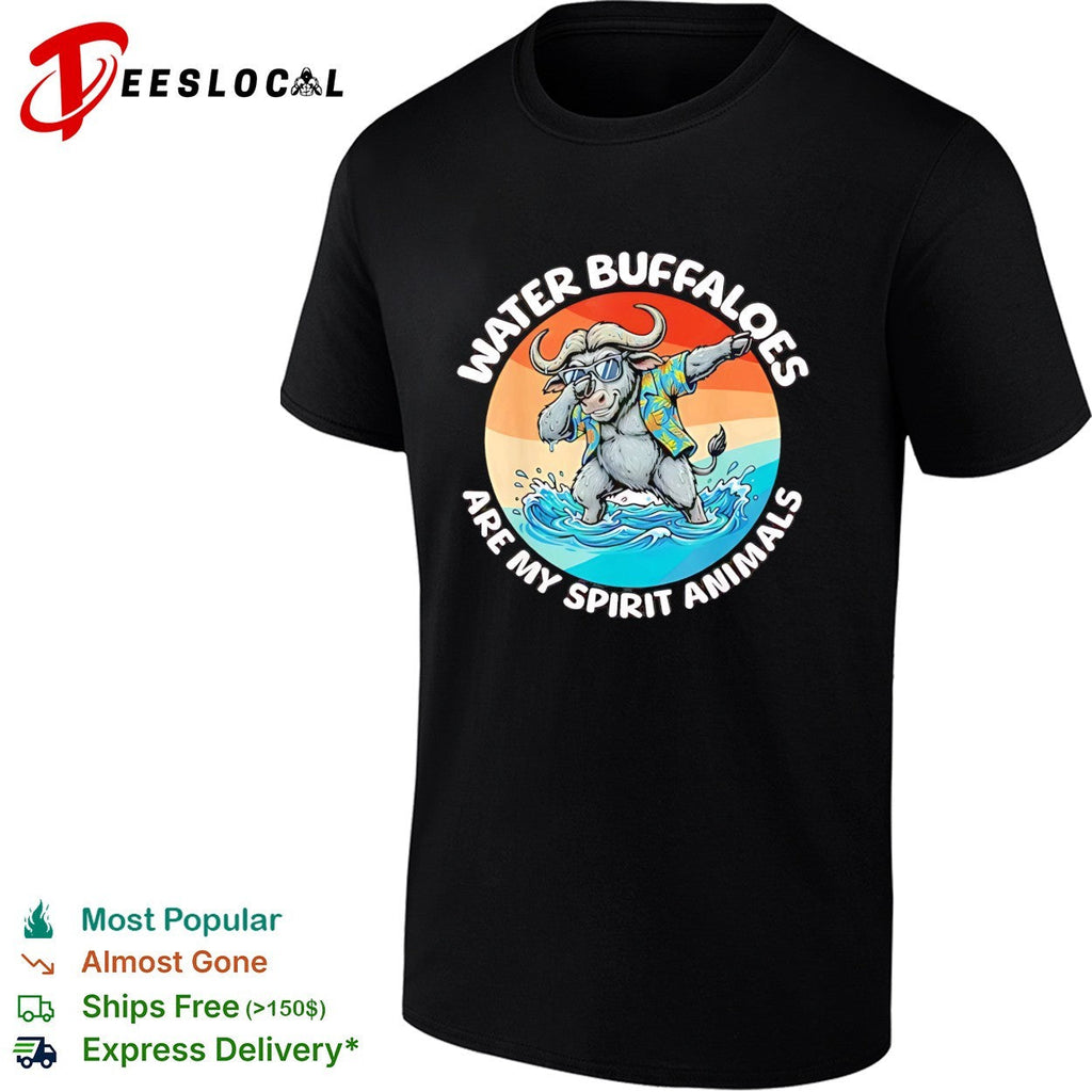 Water Buffaloes are my spirit animals dabbing tropical sunset water buffalo shirt Unisex
