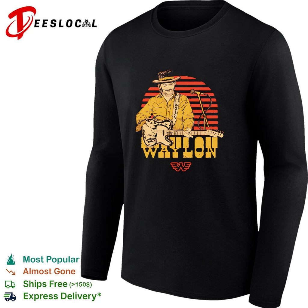 Waylon Jennings country music guitarist retro vintage shirt Unisex