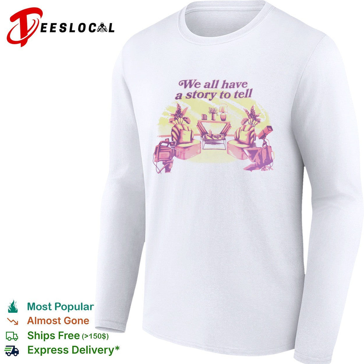 We all have a story to tell talk show studio broadcast camera shirt Unisex
