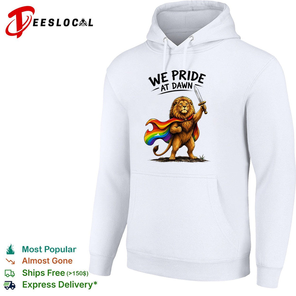 We pride at dawn lion rainbow cape sword LGBTQ pride art shirt Unisex