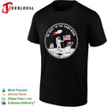 We went to the damn moon astronaut and flag circular badge illustration graphic shirt Unisex