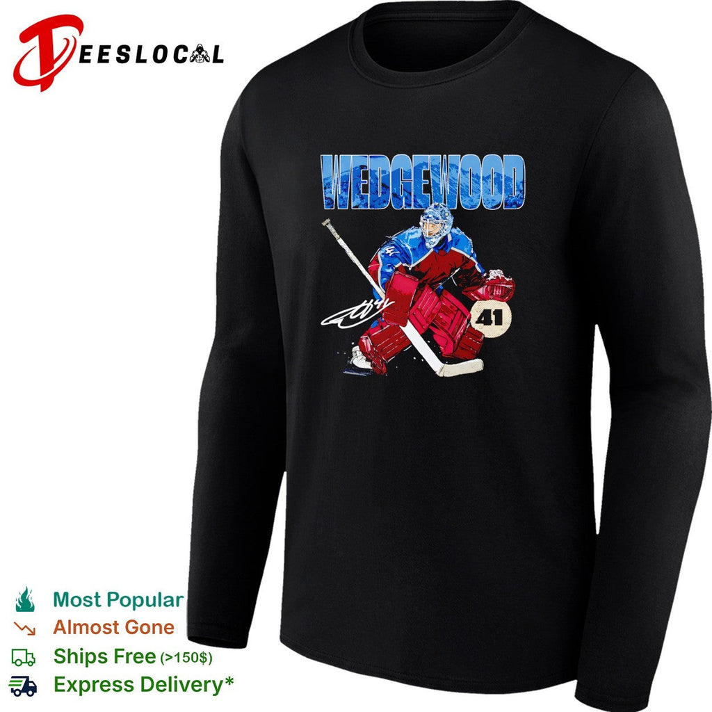 Wedgewood Colorado Avalanche goalie number 41 hockey illustration shirt Unisex