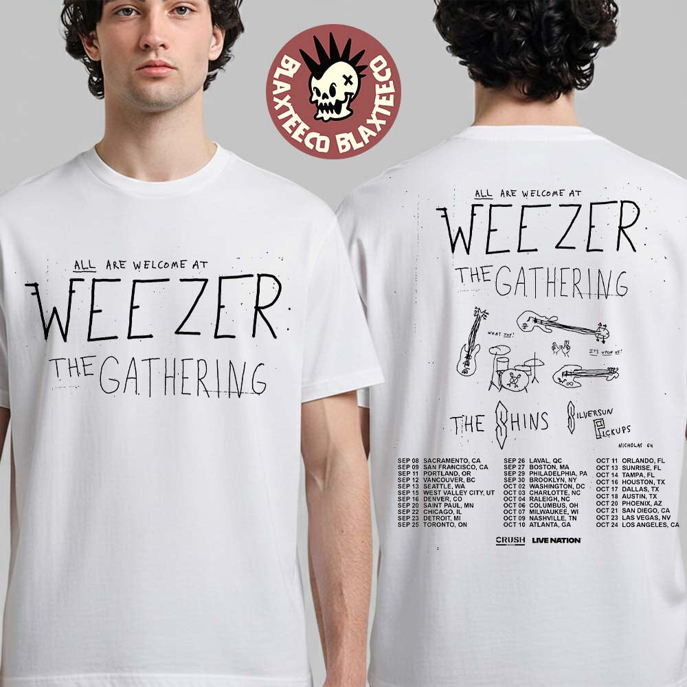 Weezer The Gathering Tour 2026 North America City Dates Two Sided Unisex