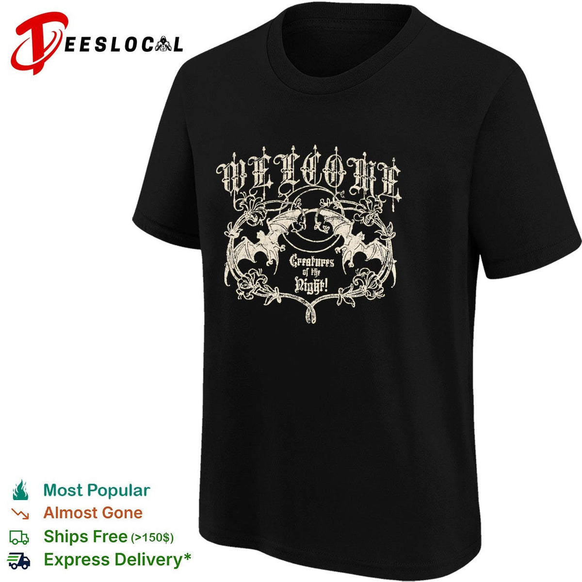 Welcome creatures of the night bats shirt Unisex