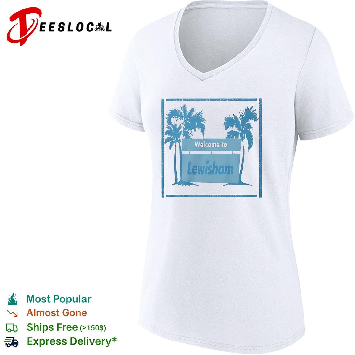 Welcome to Lewisham Tropical Palm Tree Coastal Location Beach City Summer shirt Unisex