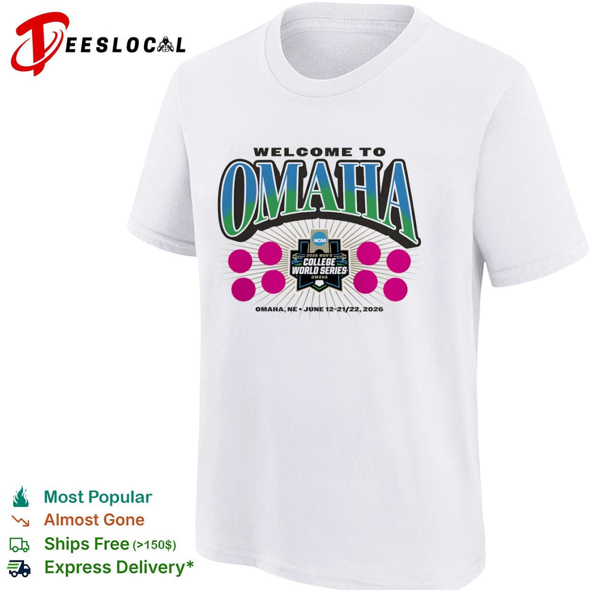Welcome to Omaha 2026 Mens College World Series NCAA Baseball Tournament shirt Unisex