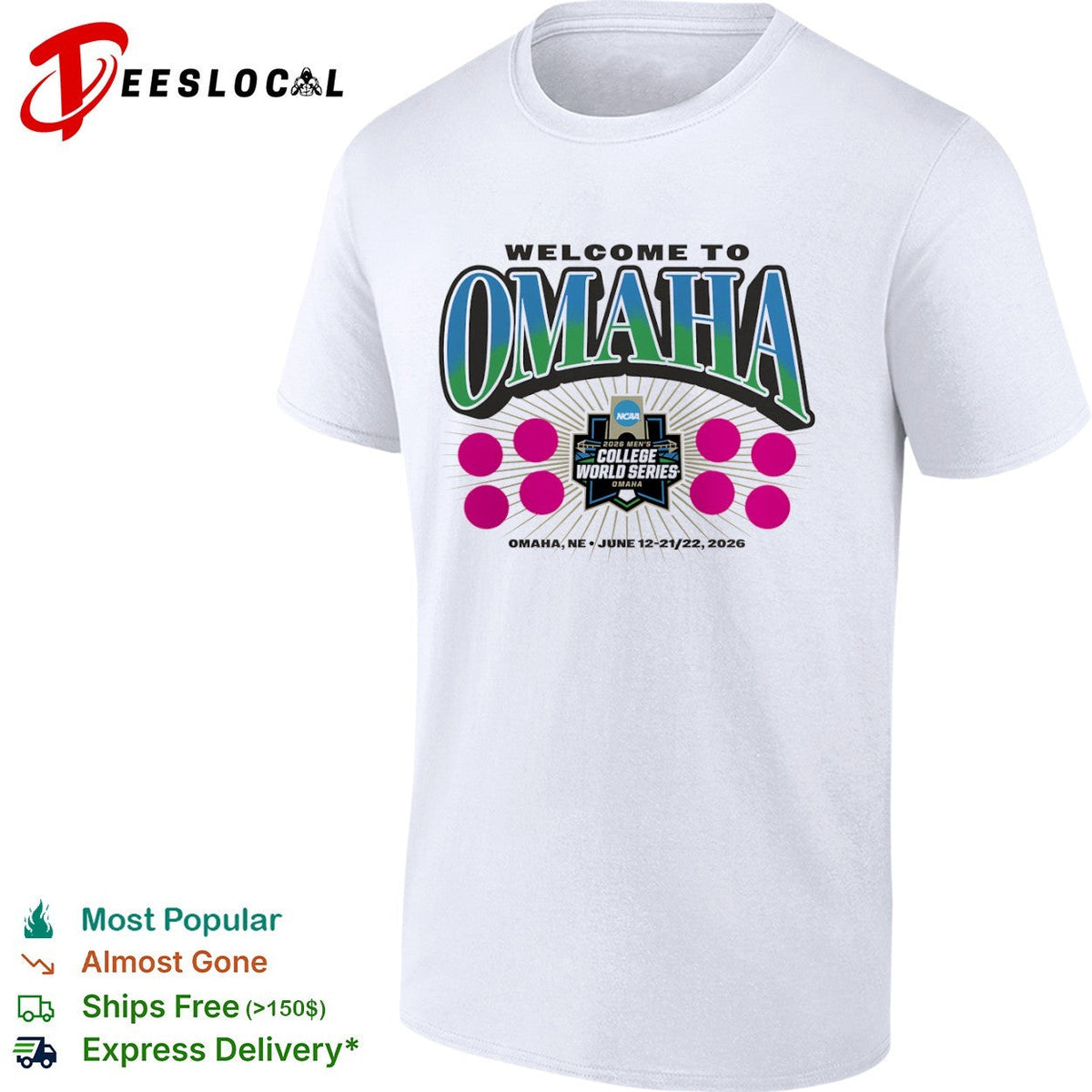 Welcome to Omaha 2026 Mens College World Series NCAA Baseball Tournament shirt Unisex