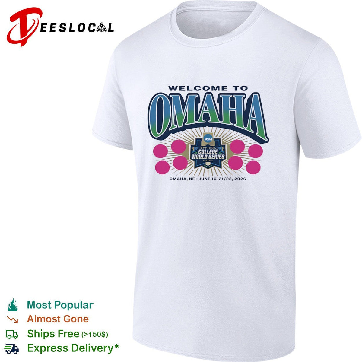 Welcome to Omaha NCAA Official College World Series Fastbal Omaha NE June 2026 shirt Unisex