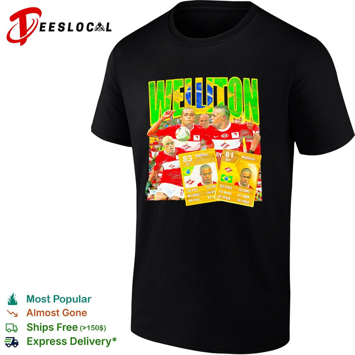Welliton Spartak Moscow Russian Premier League FIFA Ultimate Team Soccer Shirt Unisex