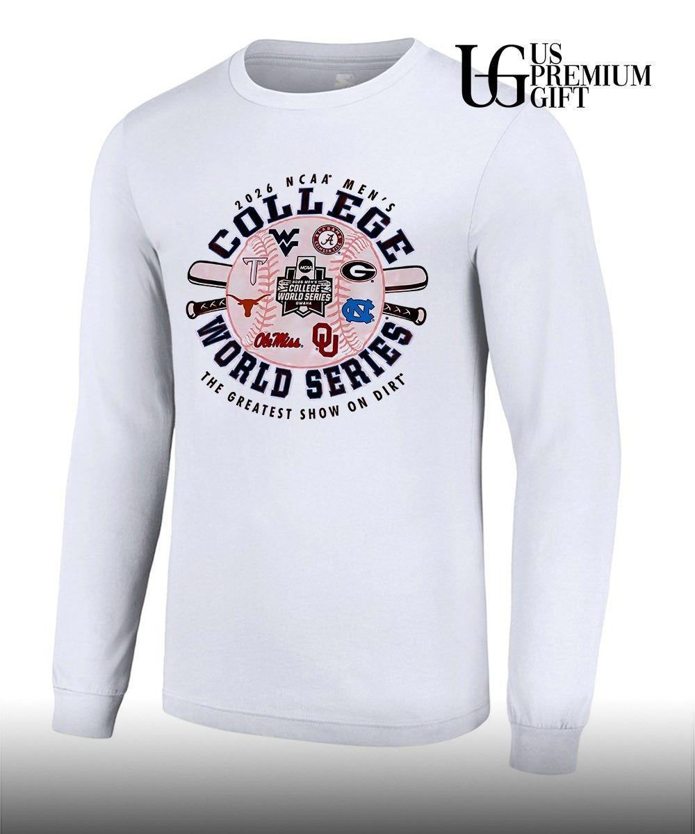 West Virginia Alabama Texas Georgia North Carolina Ole Miss Oklahoma 2026 NCAA Men’s College World Series shirt