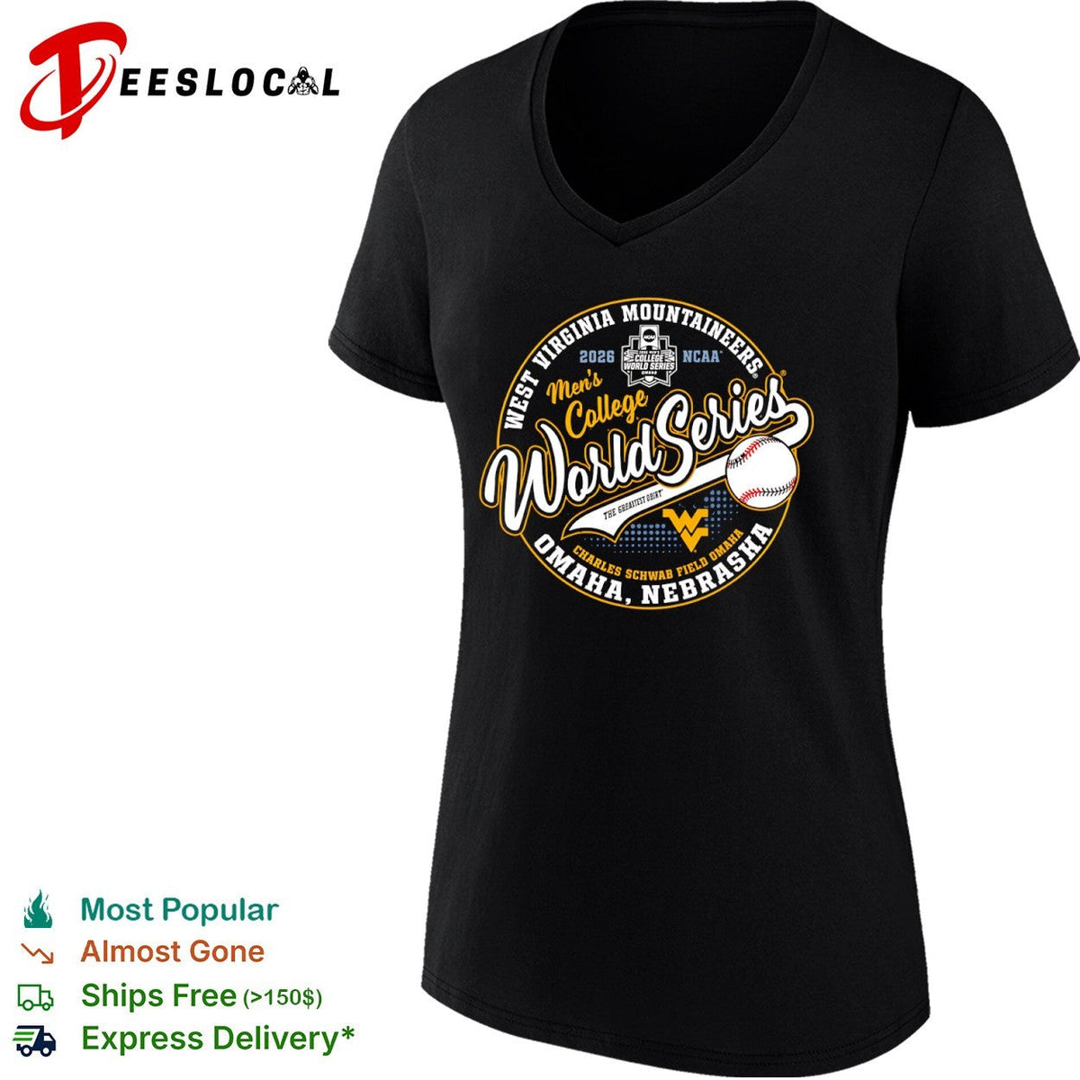 West Virginia Mountaineers 2026 College World Series Omaha Nebraska Logo shirt Unisex