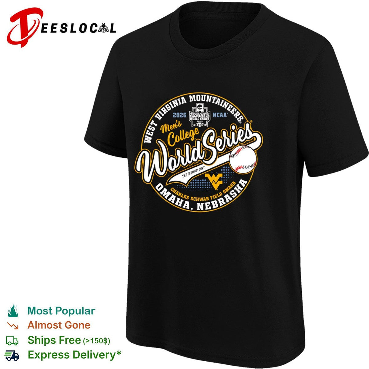 West Virginia Mountaineers 2026 College World Series Omaha Nebraska Logo shirt Unisex