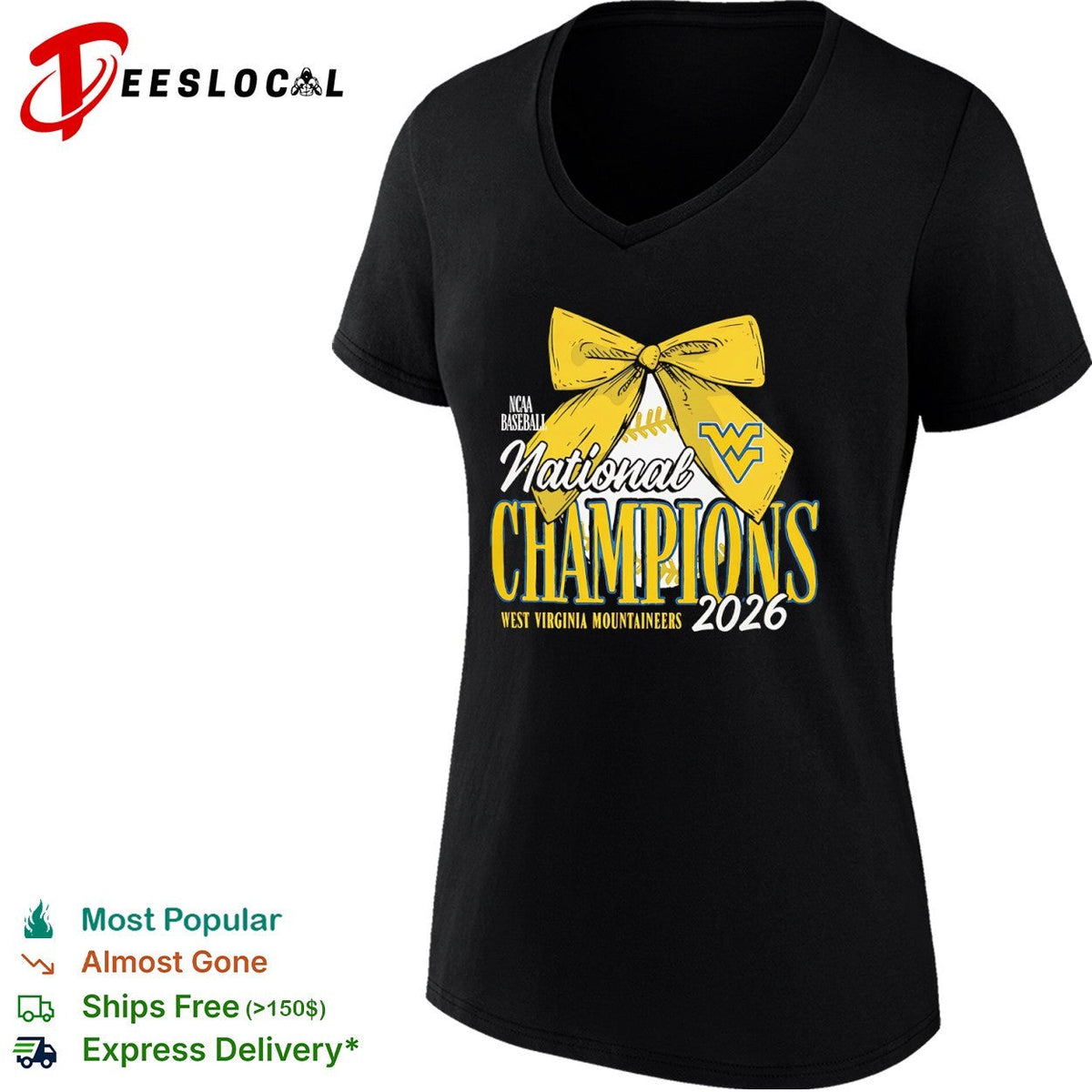 West Virginia Mountaineers 2026 NCAA Baseball National Champions bow softball shirt Unisex