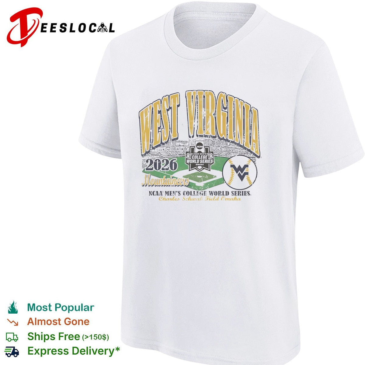 West Virginia Mountaineers 2026 NCAA Mens College World Series shirt Unisex