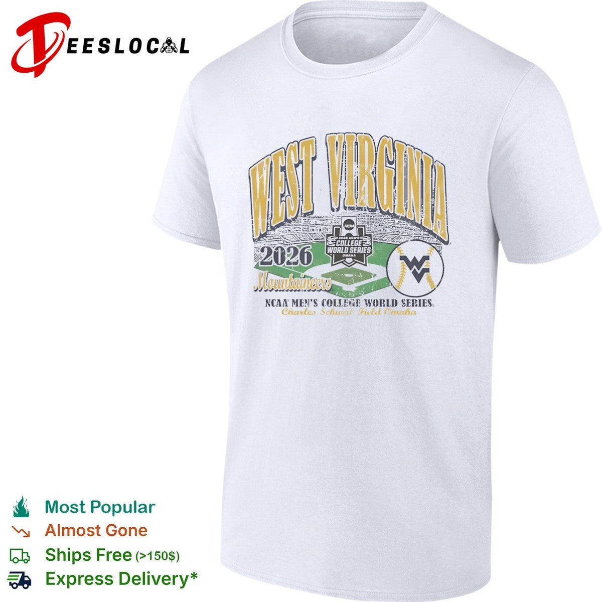 West Virginia Mountaineers 2026 NCAA Mens College World Series shirt Unisex