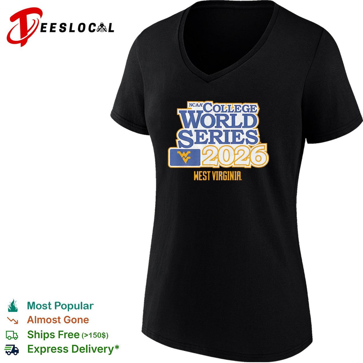 West Virginia Mountaineers Baseball 2026 NCAA College World Series shirt Unisex
