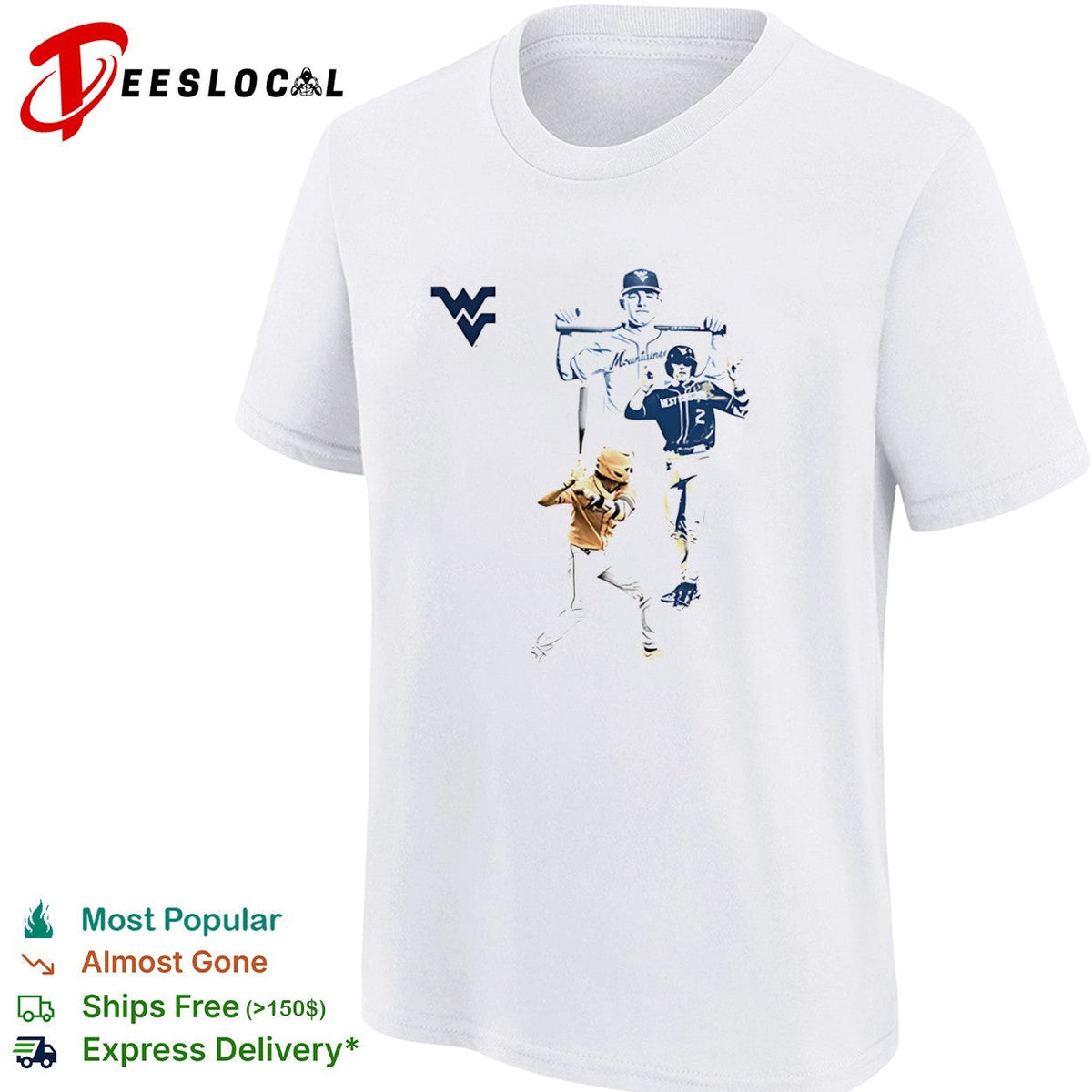 West Virginia Mountaineers Baseball Players and Mountaineer shirt Unisex