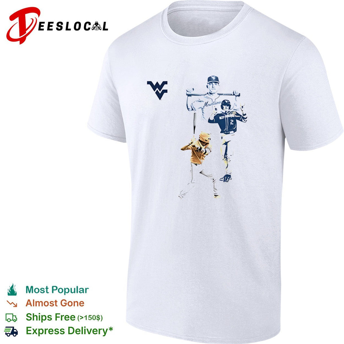 West Virginia Mountaineers Baseball Players and Mountaineer shirt Unisex