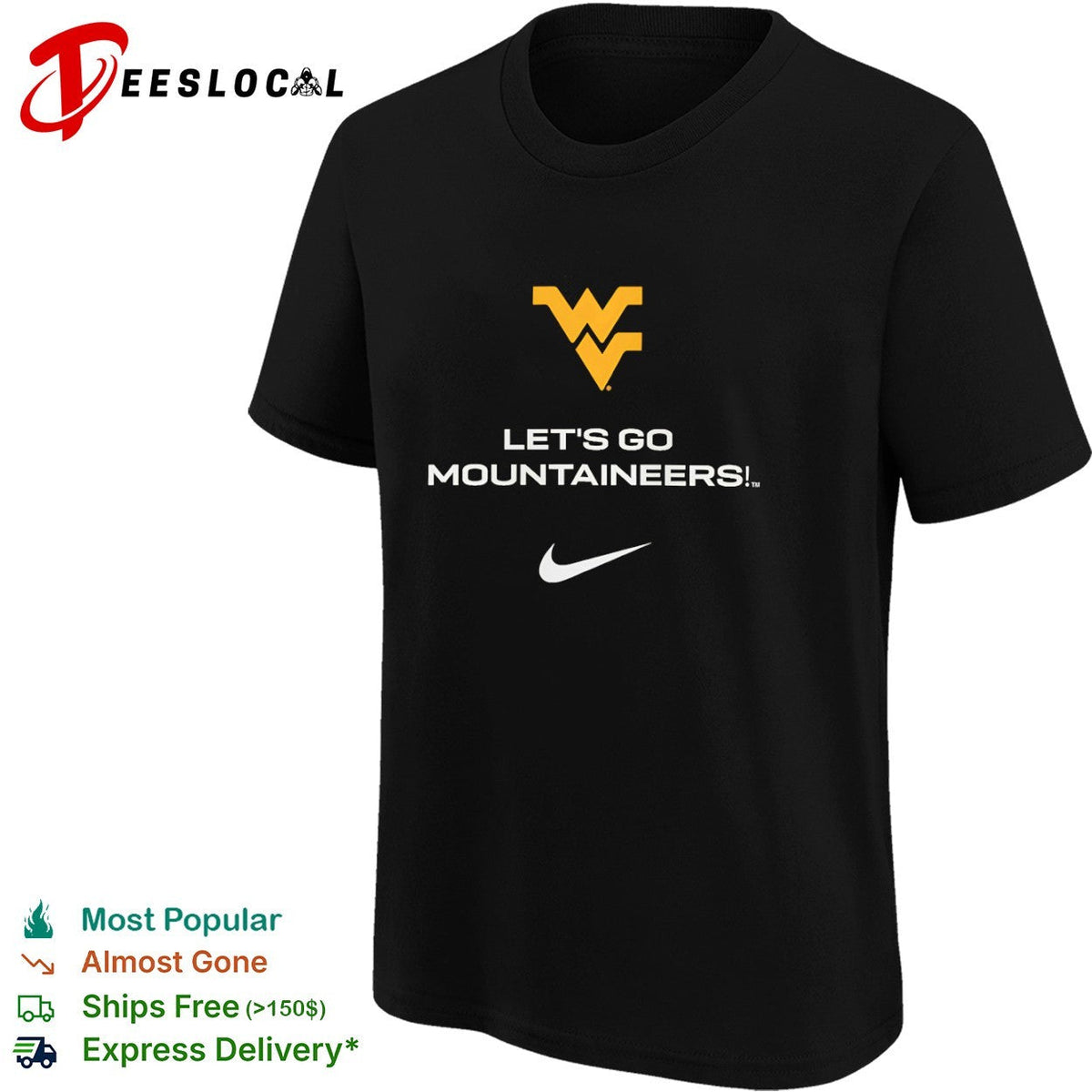 West Virginia Mountaineers Let’s Go Mountaineers Logo Collegiate Team shirt Unisex