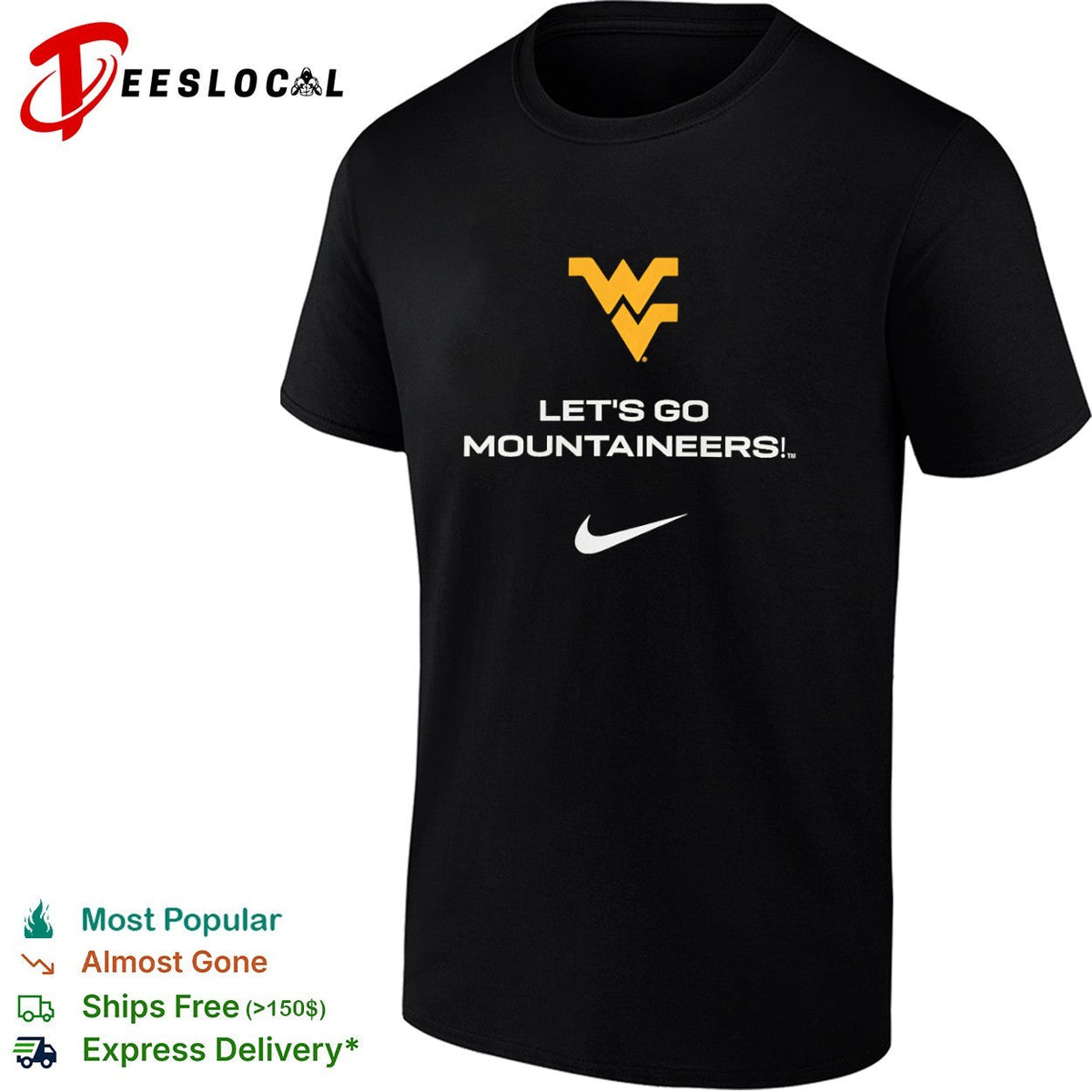 West Virginia Mountaineers Let’s Go Mountaineers Logo Collegiate Team shirt Unisex