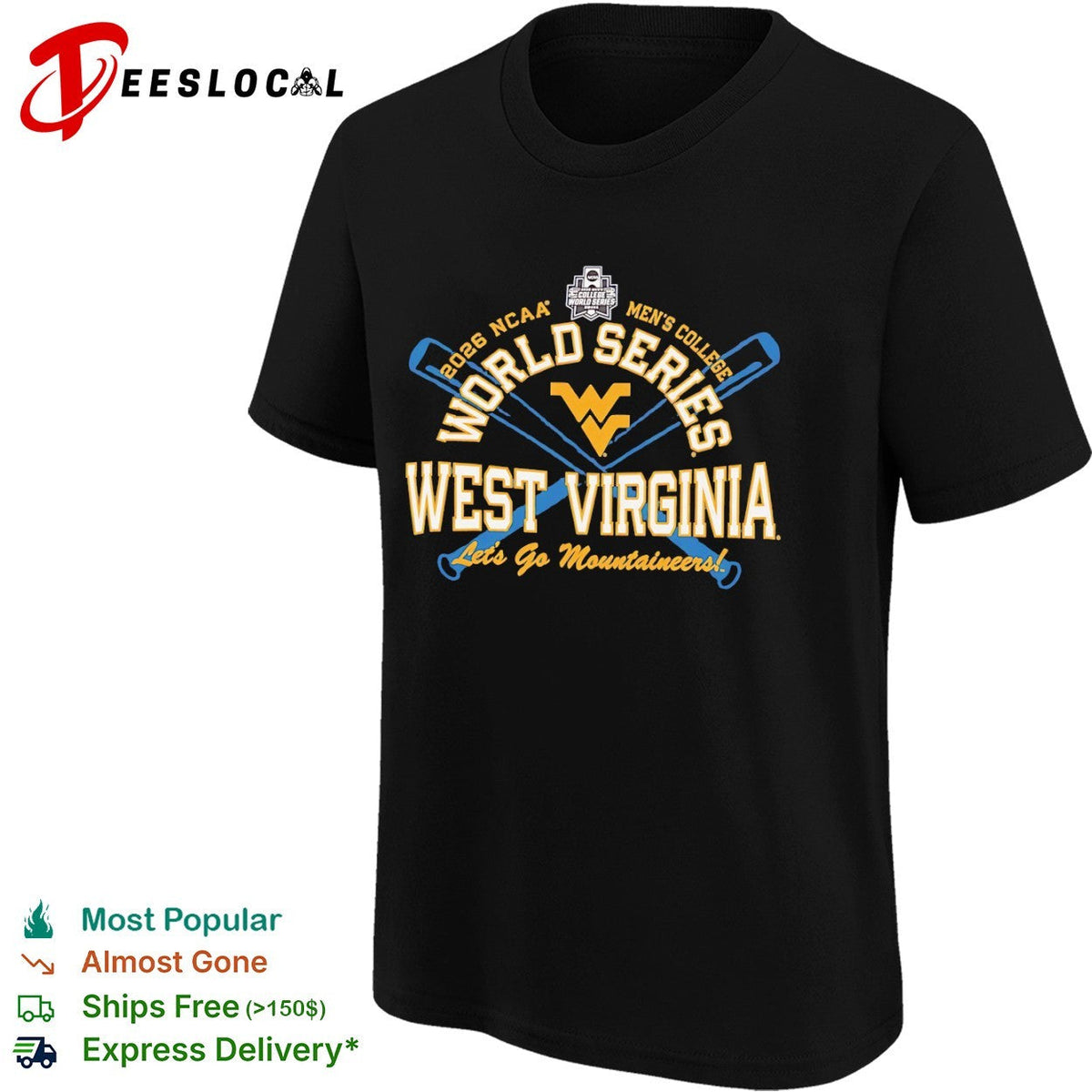 West Virginia Mountaineers NCAA Men’s College World Series 2026 shirt Unisex