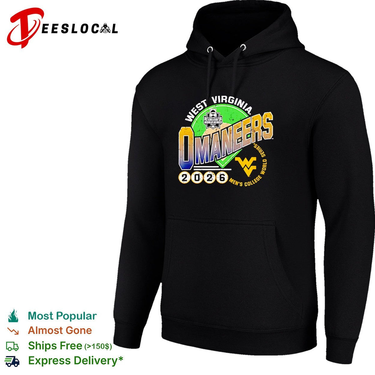 West Virginia Omaneers 2026 Men’s College World Series baseball distressed logo art shirt Unisex